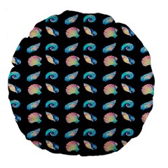 Sea Shells Large 18  Premium Flano Round Cushions by Sparkle