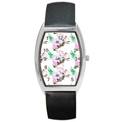 Floral Art Barrel Style Metal Watch by Sparkle