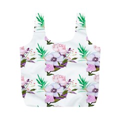 Floral Art Full Print Recycle Bag (m) by Sparkle