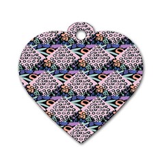 Diamond Spots Dog Tag Heart (two Sides)