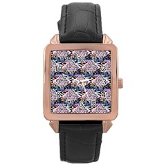 Diamond Spots Rose Gold Leather Watch 