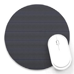 Chevron colors blanc/noir Round Mousepads