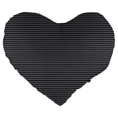 Chevron Colors Blanc/noir Large 19  Premium Flano Heart Shape Cushions by kcreatif