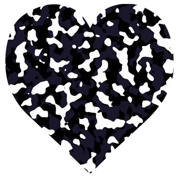 Camouflage bleu Wooden Puzzle Heart