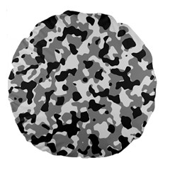 Camouflage Gris/blanc Large 18  Premium Round Cushions by kcreatif