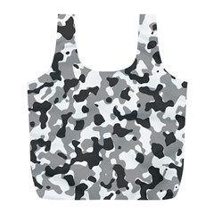 Camouflage Gris/blanc Full Print Recycle Bag (l) by kcreatif