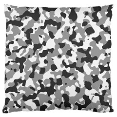 Camouflage Gris/blanc Large Flano Cushion Case (one Side) by kcreatif