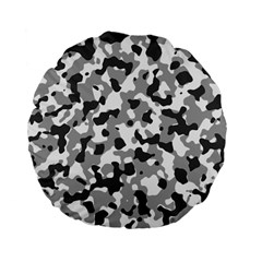 Camouflage Gris/blanc Standard 15  Premium Flano Round Cushions by kcreatif