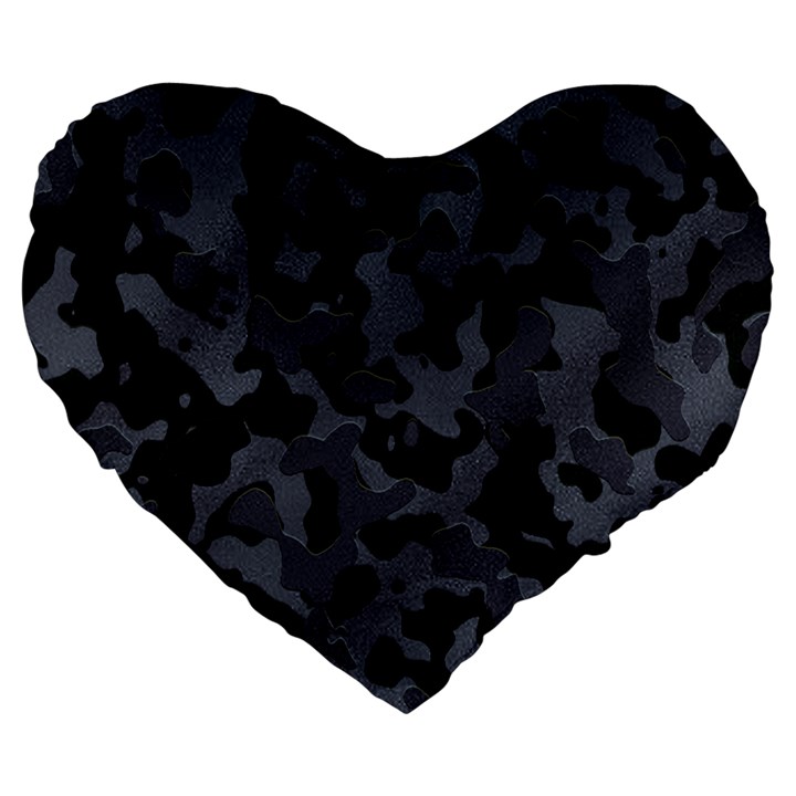 Camouflage Violet Large 19  Premium Flano Heart Shape Cushions