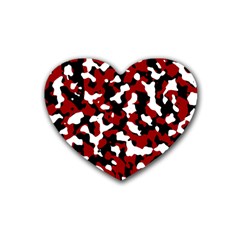 Camouflage Rouge Heart Coaster (4 Pack)  by kcreatif