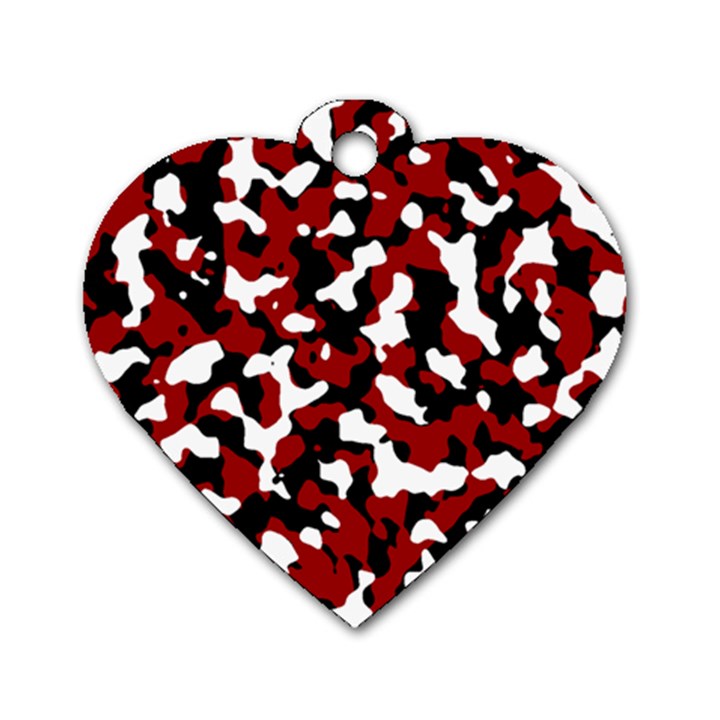 Camouflage rouge Dog Tag Heart (Two Sides)