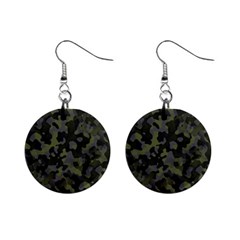 Camouflage Vert Mini Button Earrings by kcreatif