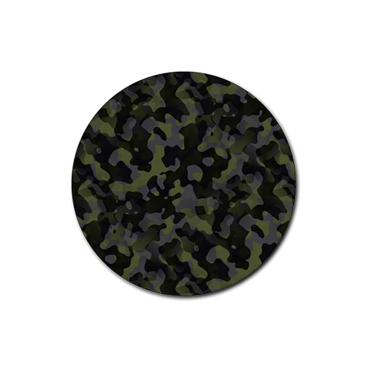 Camouflage Vert Rubber Coaster (Round) 