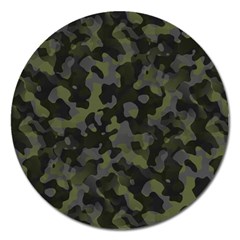 Camouflage Vert Magnet 5  (round) by kcreatif