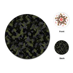 Camouflage Vert Playing Cards Single Design (round)