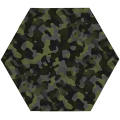 Camouflage Vert Wooden Puzzle Hexagon by kcreatif