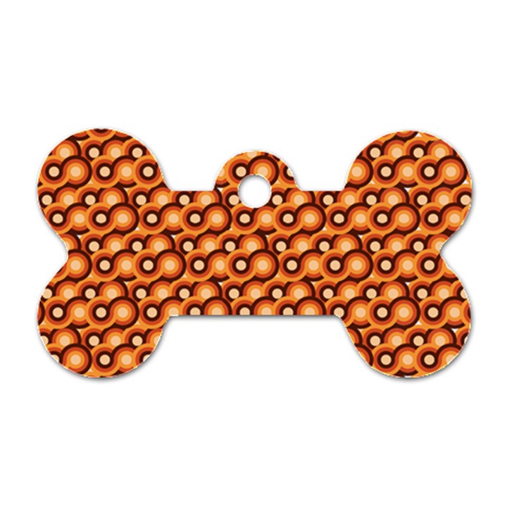 Curvy Geometric Pattern Dog Tag Bone (One Side)