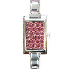 Geometric Groovy Pattern Rectangle Italian Charm Watch by designsbymallika