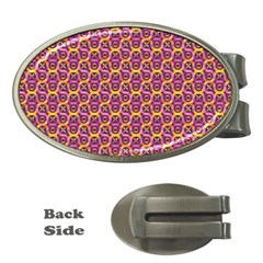 Geometric Groovy Pattern Money Clips (oval) 