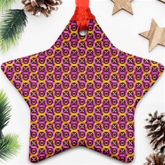 Geometric Groovy Pattern Star Ornament (two Sides) by designsbymallika