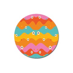 Floral Geometric Pattern Magnet 3  (round) by designsbymallika