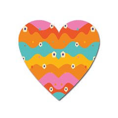 Floral Geometric Pattern Heart Magnet by designsbymallika