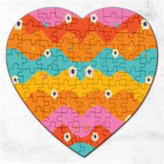 Floral Geometric Pattern Jigsaw Puzzle (heart) by designsbymallika