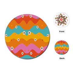 Floral Geometric Pattern Playing Cards Single Design (round)