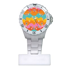 Floral Geometric Pattern Plastic Nurses Watch by designsbymallika