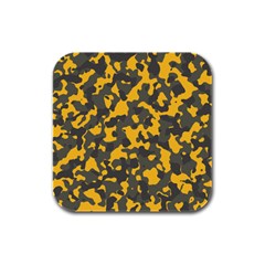 Camouflage Jaune/vert  Rubber Square Coaster (4 Pack)  by kcreatif