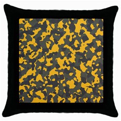 Camouflage Jaune/vert  Throw Pillow Case (black) by kcreatif