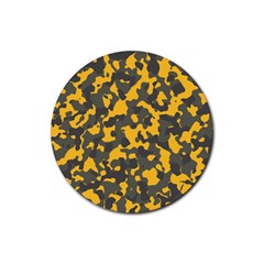 Camouflage Jaune/vert  Rubber Coaster (round)  by kcreatif