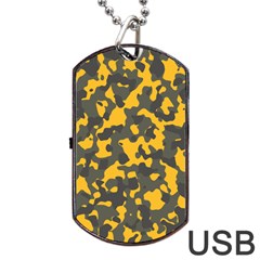 Camouflage Jaune/vert  Dog Tag Usb Flash (one Side) by kcreatif