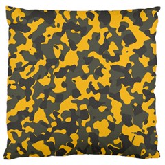 Camouflage Jaune/vert  Large Cushion Case (two Sides) by kcreatif