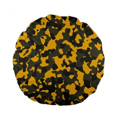 Camouflage Jaune/vert  Standard 15  Premium Round Cushions by kcreatif