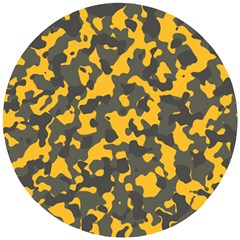 Camouflage Jaune/vert  Wooden Puzzle Round by kcreatif