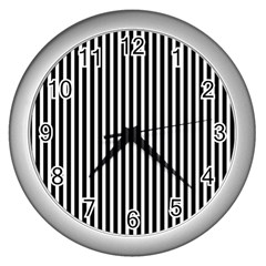 Bande Noir/blanc  Wall Clock (silver) by kcreatif