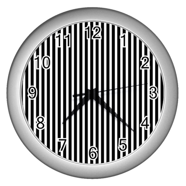 Bande noir/blanc  Wall Clock (Silver)