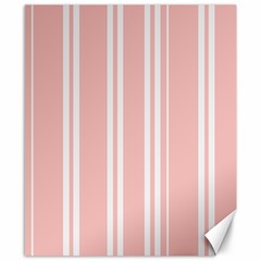 Bandes Blanc/rose Clair Canvas 8  X 10  by kcreatif