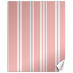 Bandes Blanc/rose Clair Canvas 16  X 20  by kcreatif