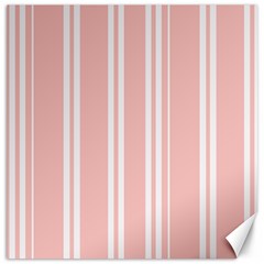 Bandes Blanc/rose Clair Canvas 20  X 20  by kcreatif