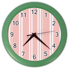 Bandes Blanc/rose Clair Color Wall Clock by kcreatif