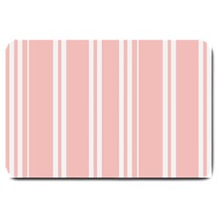 Bandes Blanc/rose Clair Large Doormat  by kcreatif