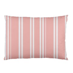 Bandes Blanc/rose Clair Pillow Case by kcreatif