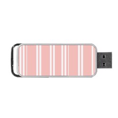 Bandes Blanc/rose Clair Portable Usb Flash (one Side) by kcreatif