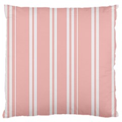 Bandes Blanc/rose Clair Standard Flano Cushion Case (two Sides) by kcreatif