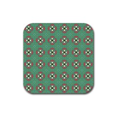 Mushrooms In The Meadow  Rubber Coaster (square)  by SychEva