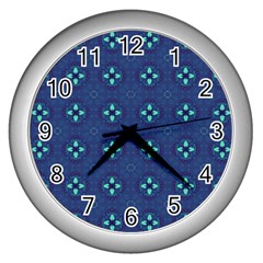 Mushrooms in the meadow. Wall Clock (Silver)