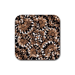 Modern Tribal Geometric Print Design Rubber Coaster (square) 