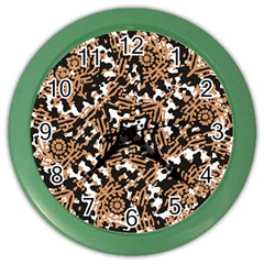 Modern Tribal Geometric Print Design Color Wall Clock by dflcprintsclothing